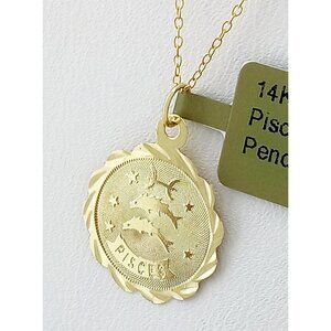 Pisces Pendant 14k Yellow Gold